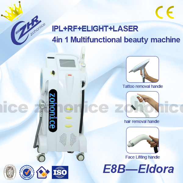 système multifonctionnel de laser du chargement initial rf de l'E-lumière 4in1 pour l'épilation/rajeunissement de peau