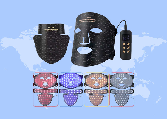 Masque facial complet en silicium 4 couleurs pour l' élimination des rides soins de la peau lumière infrarouge LED