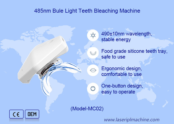 Appareil de beauté à domicile avec fonction de blanchiment des dents noires et lumière bleue froide 465nm-485nm