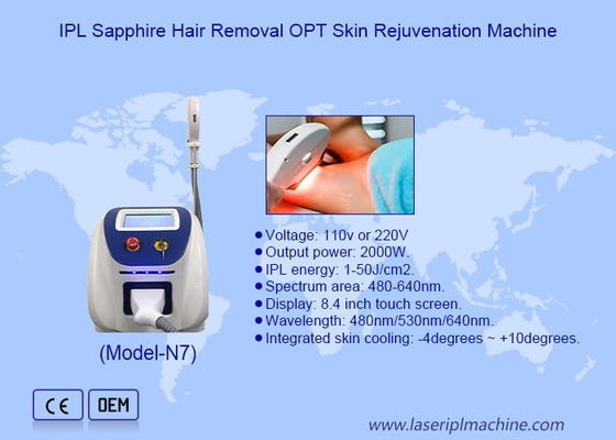 Matériau de cristal Sapphire IPL Laser épilation machine de rajeunissement cutané
