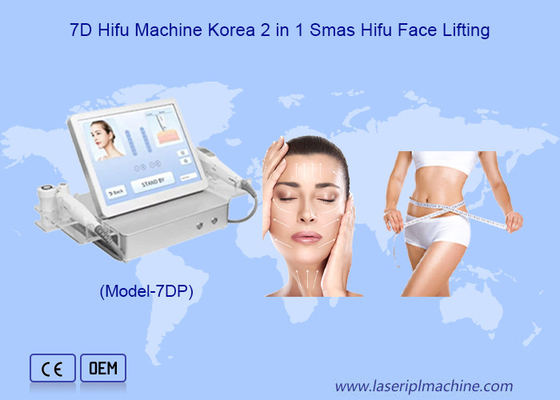 Dual Manches 7D Hifu 2 en 1 Lifting des yeux de la peau Anti-vieillissement 7D machine minceur