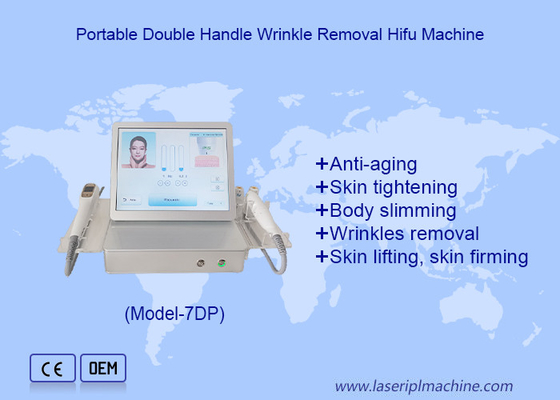 Dual Manches 7D Hifu 2 en 1 Lifting des yeux de la peau Anti-vieillissement 7D machine minceur