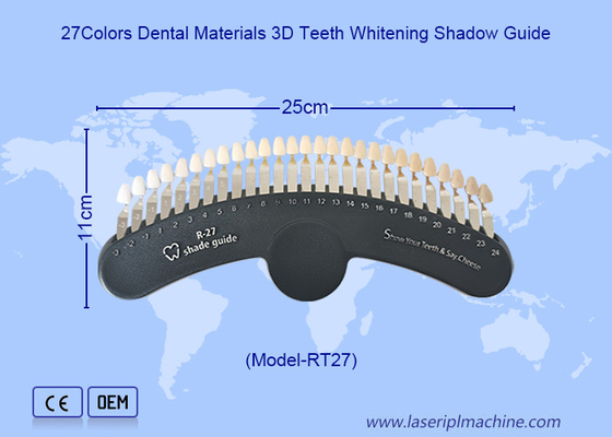 Guide des teintes en 3D 27 couleurs Comparateur de teintes de blanchiment des dents Tableau