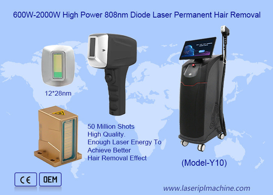 500W-1600W 4 longueurs d'onde pour toutes les couleurs de peau 808nm Diode Laser Machine d'épilation