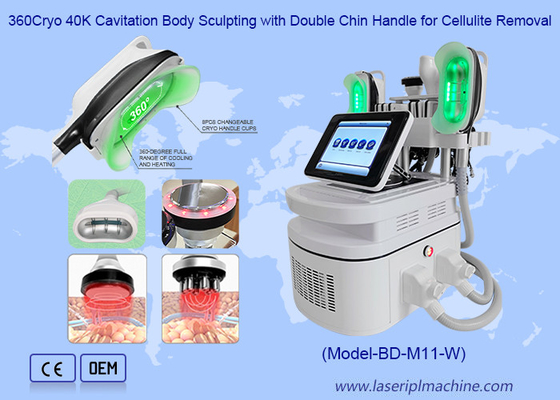 360 Cryo 40K sculpture du corps par cavitation avec double poignée de menton pour éliminer la cellulite