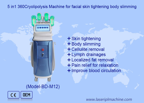 9 Manches Dépouilleur de menton double RF 40K Cavitation Lipo Laser Cryolipolyse Machine