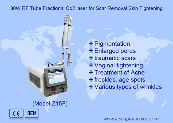 30W RF tube laser fractionné de CO2 pour l' élimination des cicatrices et le resserrement de la peau