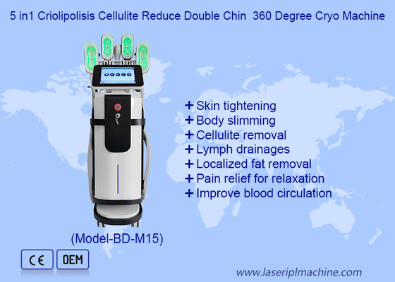 5 en 1 Cryolipolyse Réduction de la cellulite Double menton 360 degrés Cryo machine