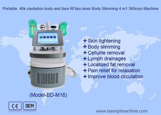 Portable 40k cavitation corps et visage laser lipo RF corps minceur 4in1 360 cryo machine