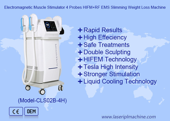 Stimulateur musculaire électromagnétique 4 sondes HIFM RF EMS machine de perte de poids pour maigrir