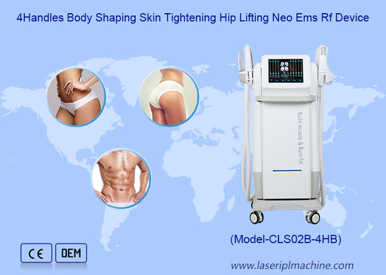 4 Poignées Formation du corps Resserrement de la peau Levé de hanche Neo Ems Rf Appareil de stimulation musculaire