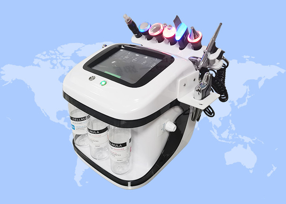 8 en 1 Nettoyage profond du visage Lifting Multifonctionnel Rf Microdermabrasion Hydro Machine Faciale