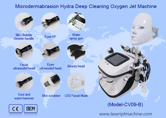 Perle noire Aqua Peel RF Ultrasons Bulle d'oxygène Hydro Microdermabrasion Machine pour le nettoyage en profondeur