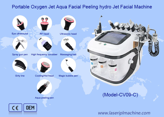 Soins du visage Aqua Peel RF Jet d'oxygène Hydro Microdermabrasion Machine pour le nettoyage en profondeur