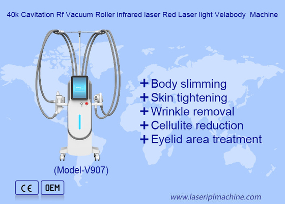 360 Vacuum de rotation RF 40K Cavitation pour le corps contourner la graisse du ventre de l'élimination Velaslim Machine