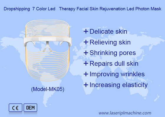 Masques faciaux à LED rechargeables sans fil 7Color Beauty Light Therapy