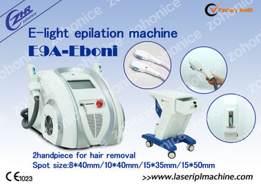 Portable E lumière IPL RF avec deux poignées E lumière pour l' épilation et l' élimination des pigments