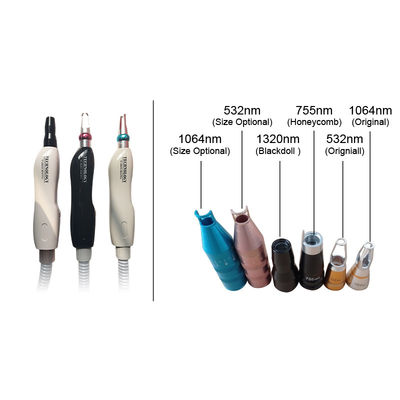 1064 532 1320 755nm Régénération de la peau Q Manche laser Nd Yag commutée