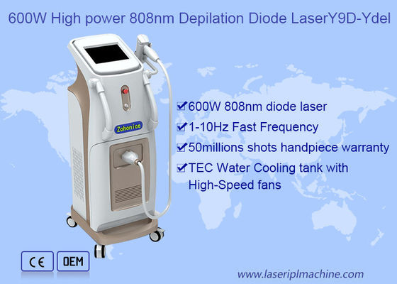 machine d'épilation de laser de la diode 600w avec des barres de l'Allemagne de puissance élevée