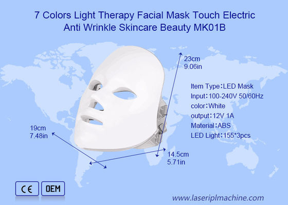 7 couleurs Pdt LED Light Therapy Masque facial pour le soin de la peau anti-rides