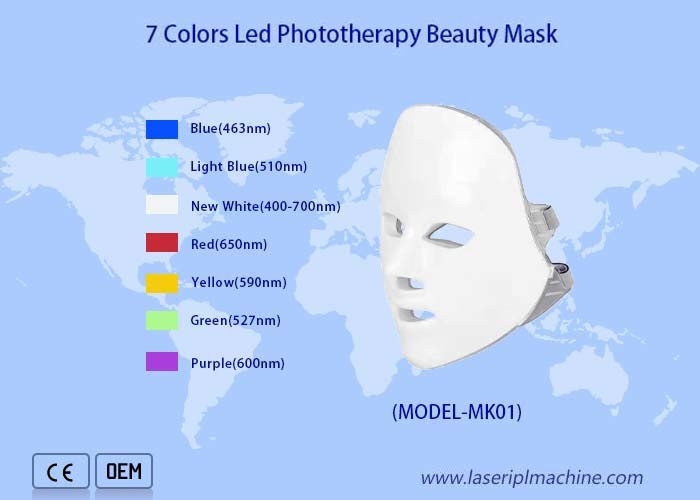 Masque de beauté à lumière LED 7 couleurs pour l' élimination des rides