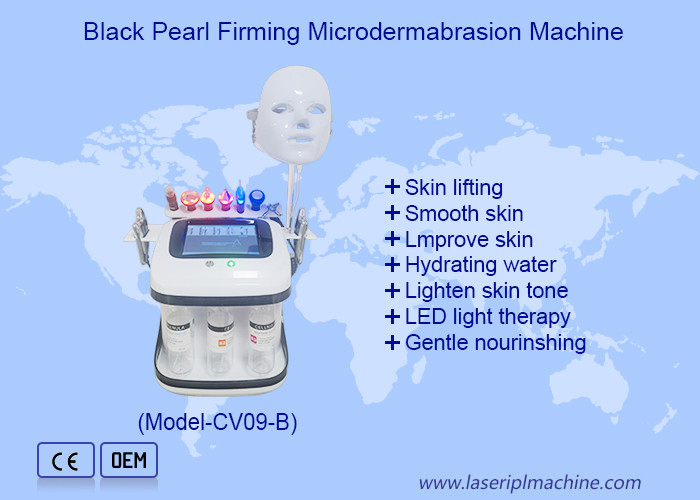 Perle noire Aqua Peel RF Ultrasons Bulle d'oxygène Hydro Microdermabrasion Machine pour le nettoyage en profondeur
