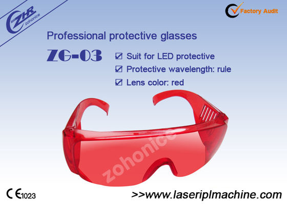 Bon prix Des lunettes de sécurité laser rouges de 400 nm pour la machine de blanchiment des dents à lumière froide à LED en ligne