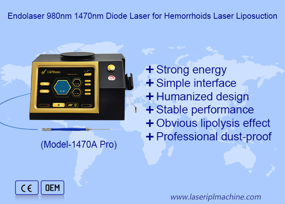 La chirurgie au laser pour l' élimination de la cellulite 1470nm 980nm Fibre optique diode machine de liposuccion au laser
