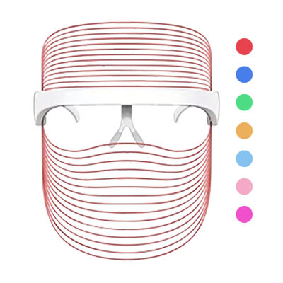 Utilisation à domicile Rechargeable sans fil 7Color Beauty Light Therapy Masques faciaux LED