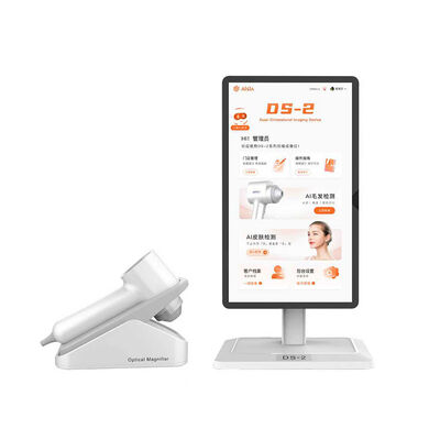 Bon prix Machine d'analyse du cuir chevelu et de la peau du visage, écran tactile de 15.6 pouces, 2 sondes, 5 langues en ligne